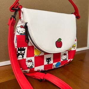 Hello Kitty Red and White Checkered Crossbody Bag